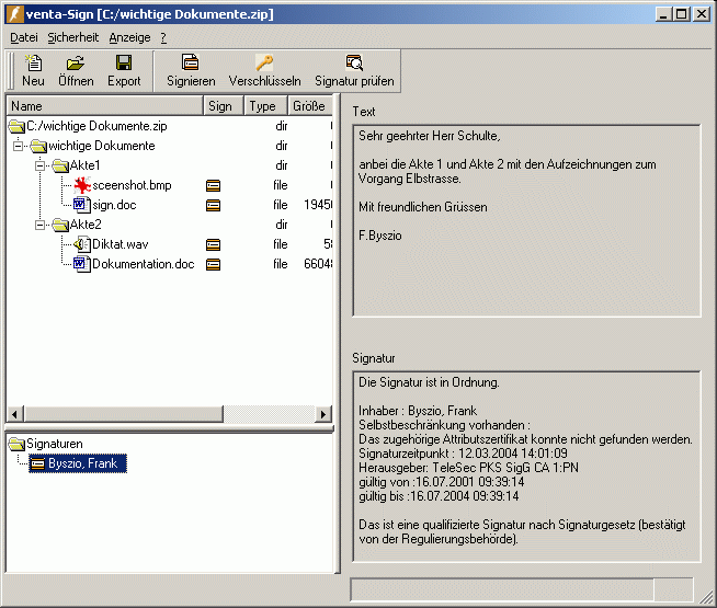 Venta-sign Screenshot